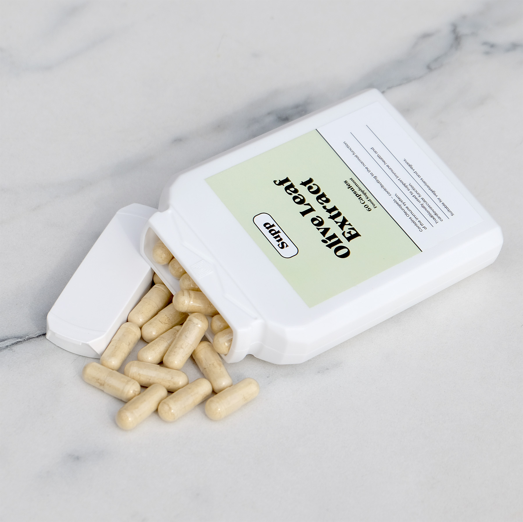 Supp Hair Skin & Nails Complex Giummies on a bathroom counter mockup.