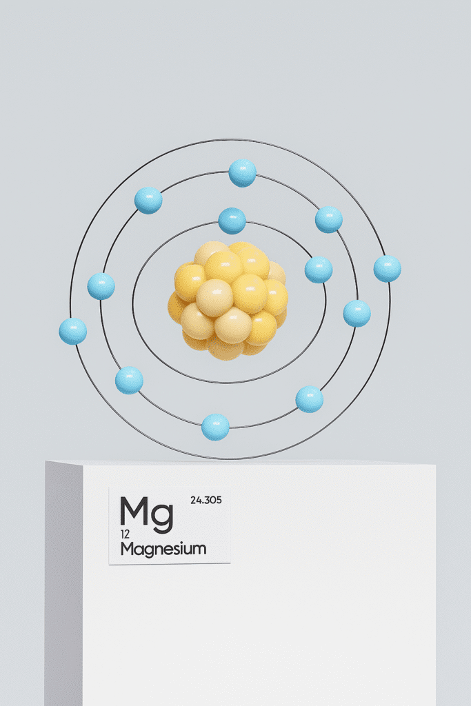 a 3d render of magnesium atomic demonstration
