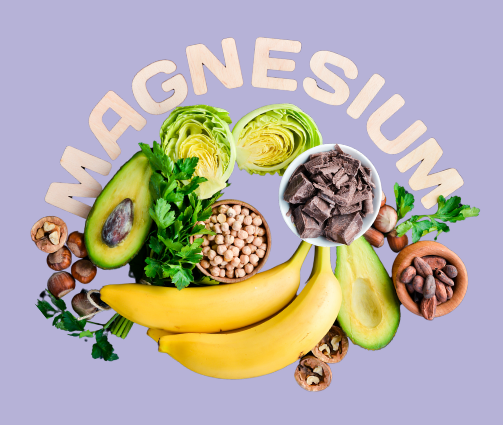 Word magnesium around foods that contain magnesium e.g bananas, avocado etc