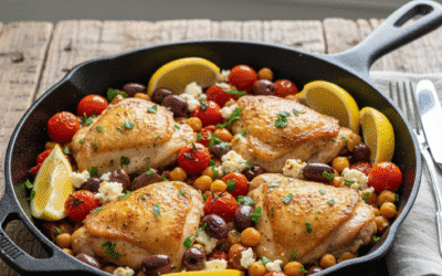 One-Pan Greek Lemon-Oregano Chicken with Chickpeas