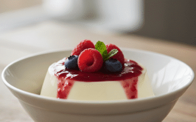 Silky Vanilla Panna Cotta with Berry Coulis