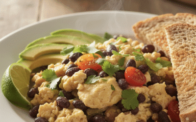 Smoky Mexican Breakfast Scramble with Beans and Avocado