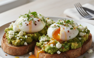 Smashed Avocado, Feta & Poached Egg on Sourdough