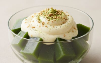 Matcha Kanten Jelly with Yuzu Cream