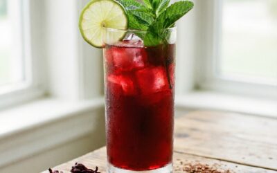 Rooibos Hibiscus Cooler with Ginger & Lime