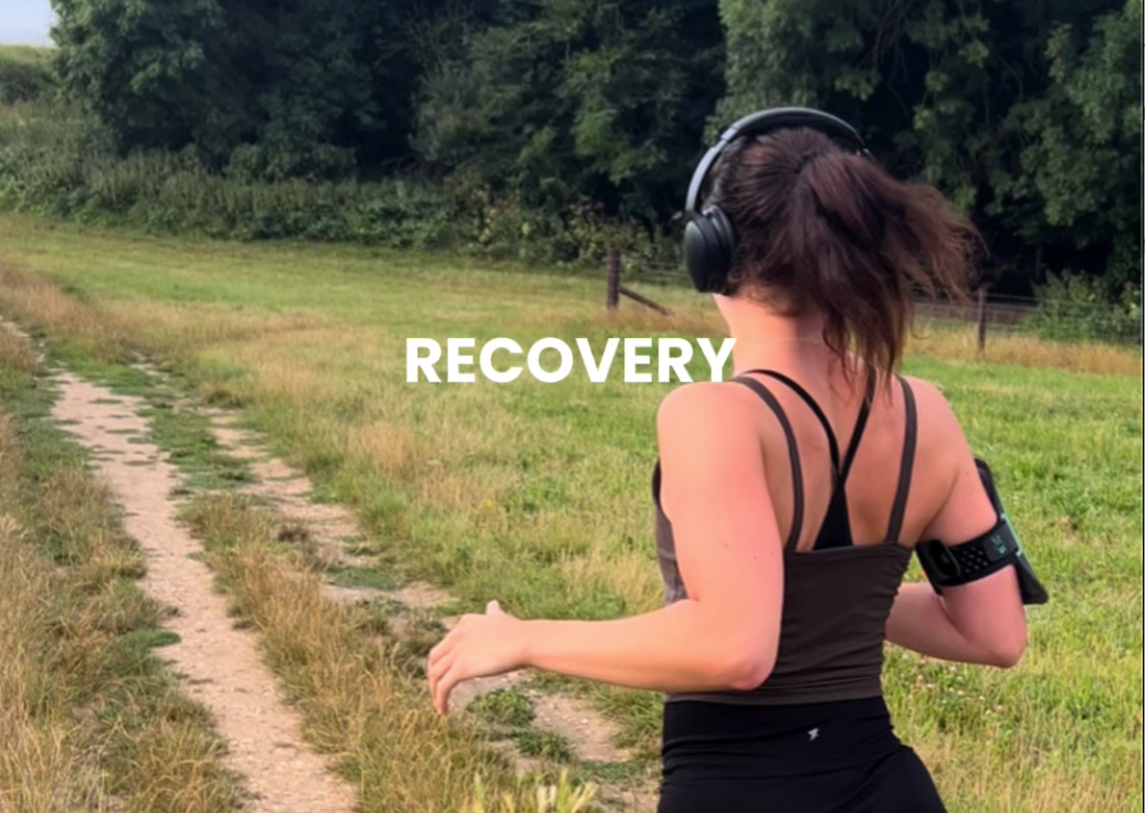 Screenshot 2025-12-04 at 11.32.26 A girl running from behind with headphones and greenery around. Recovery written across image.