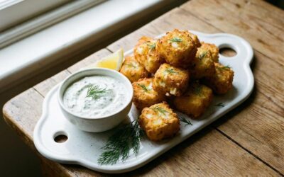 Crispy Potato & Feta Bites with Yoghurt Dip