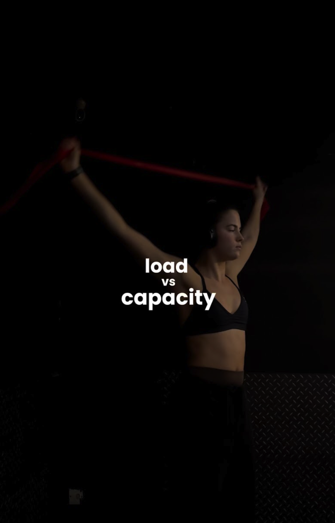 Load vs Capacity – why injuries happen A physio in a gym with title load vs capacity